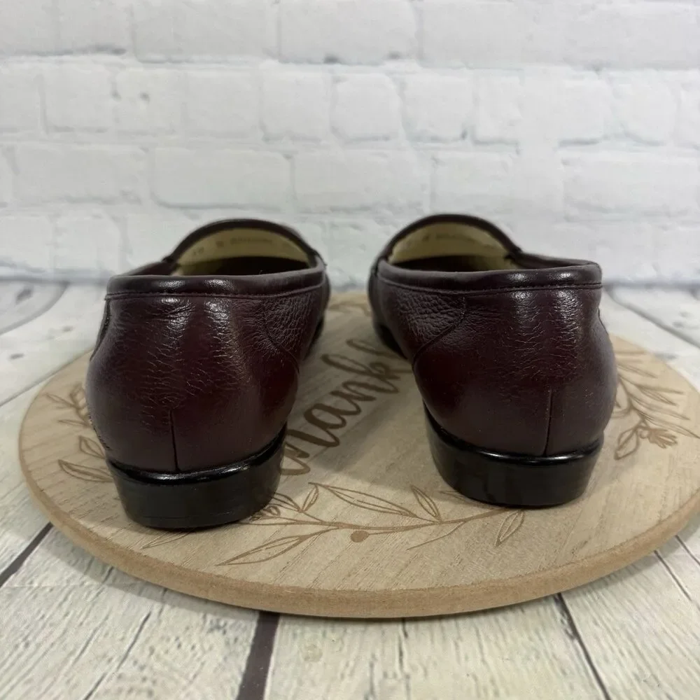 SAS Womens 10 M Burgundy Leather Loafers Tripad Comfort Made in USA Shoes